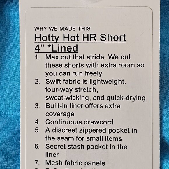 NWT LULULEMON KYBL Blue Hotty Hot High Rise Short 4" Lined Size 4 - Picture 9 of 9